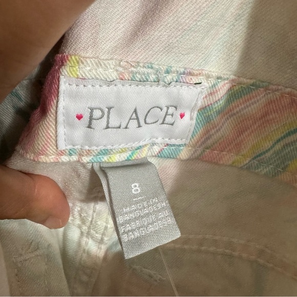The Children's Place Overalls Size 8 in Pink and White - Picture 3 of 7